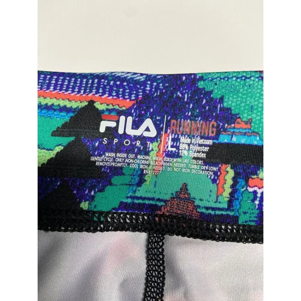 Fila Sport Run Capri Skimmer Mid Rise Leggings‎ - NWT Tribal Aztec Design Large